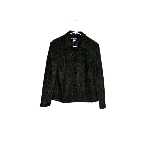 Sag Harbor Womens Tweed Button-Front Jacket Size 10 Multicolor Wool Blend - Picture 1 of 5